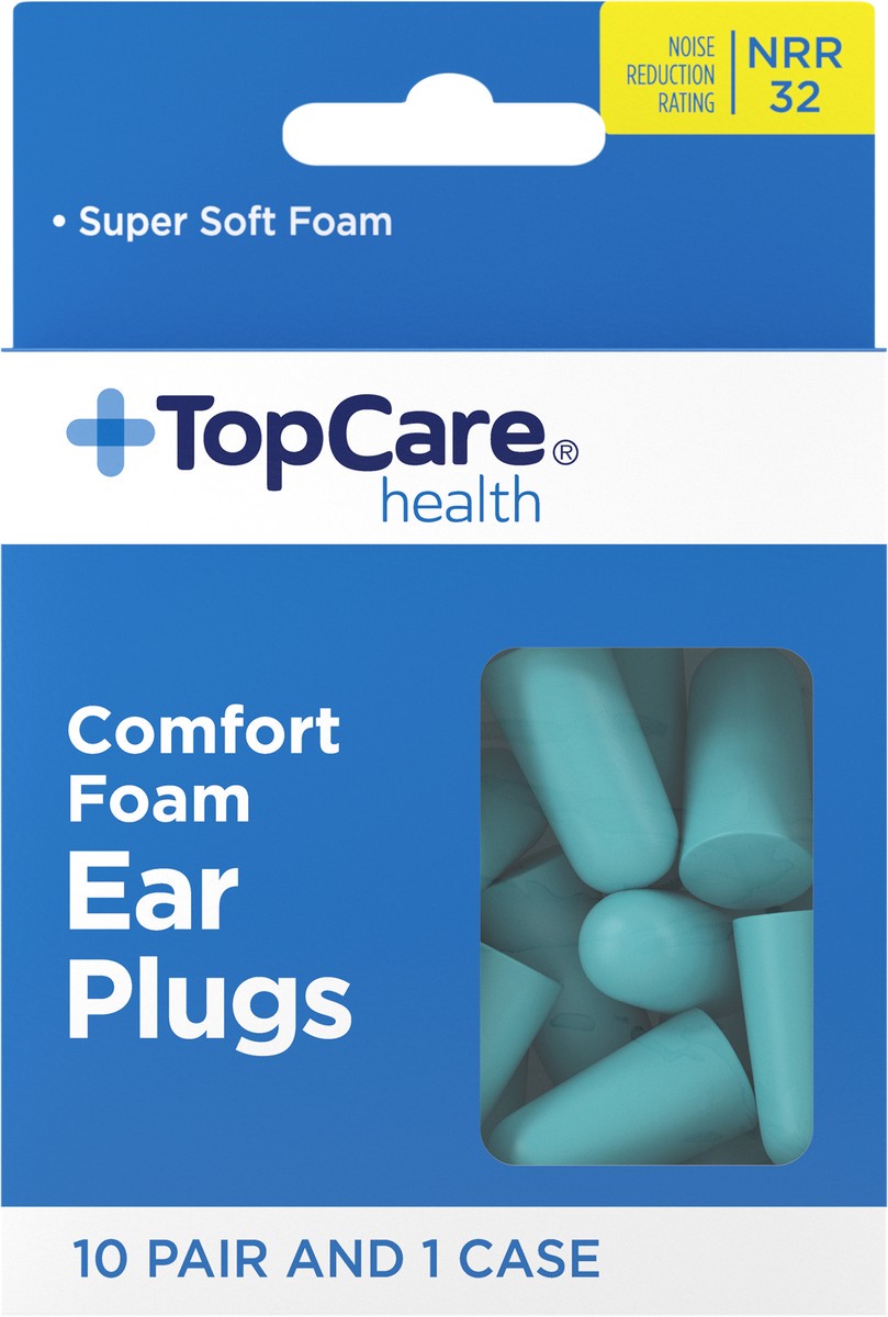 slide 10 of 12, TopCare Health NRR 32 Comfort Foam Ear Plugs 1 Set, 1 ct
