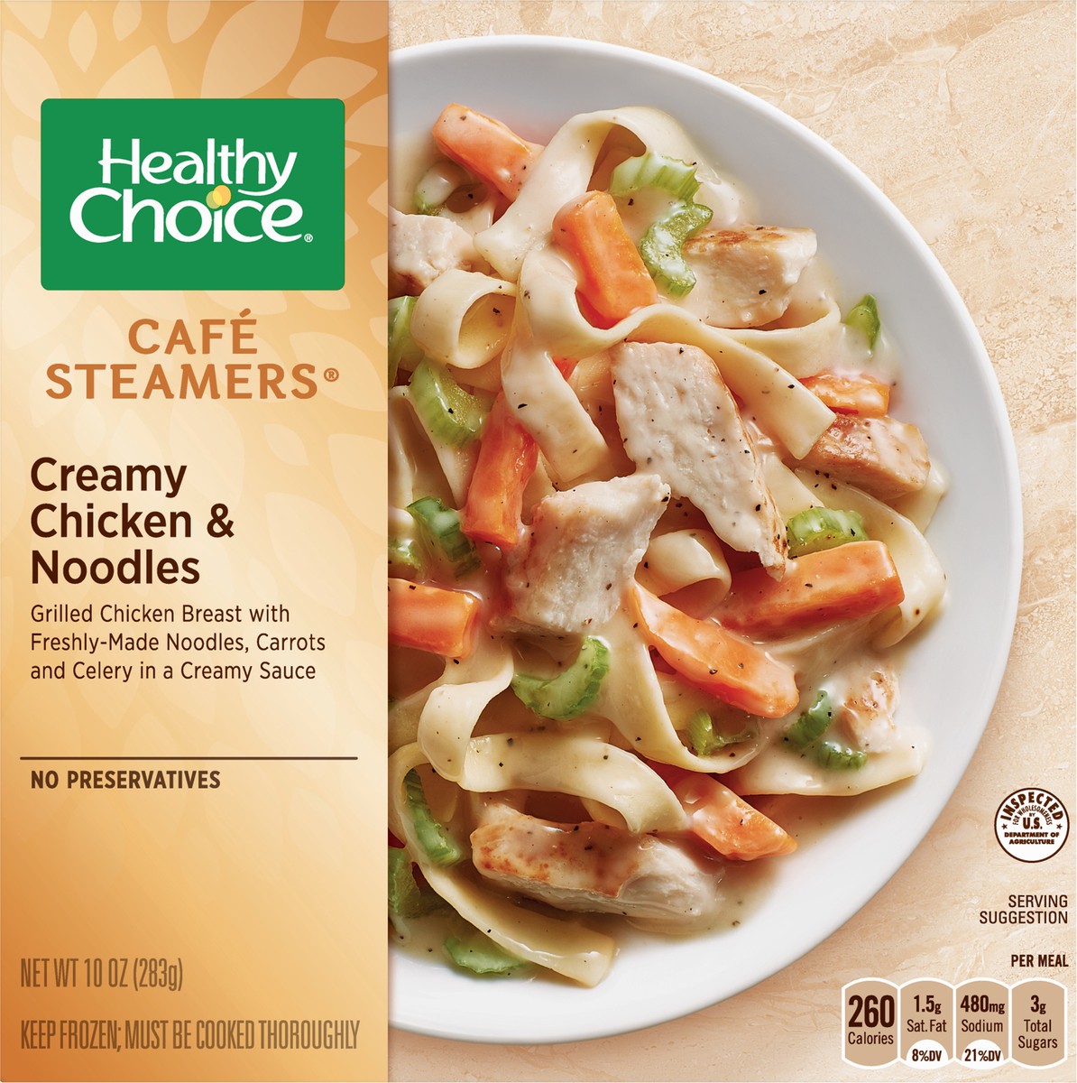 slide 4 of 11, Healthy Choice Cafe Steamers Creamy Chicken & Noodles 10 oz, 10 oz