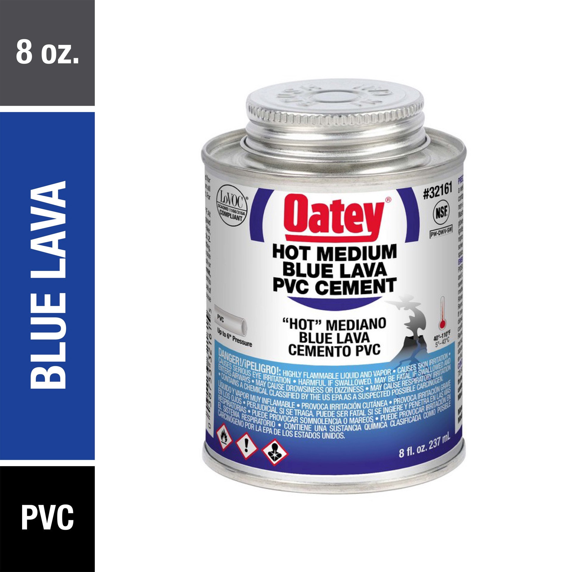 slide 1 of 6, Oatey Blue Lava 8-fl oz Blue PVC Cement, 1 ct