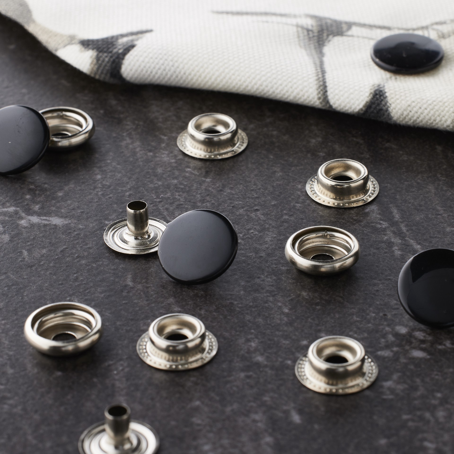 slide 3 of 4, Black Heavy Duty Snaps By Loops & Threads, 5/8 in