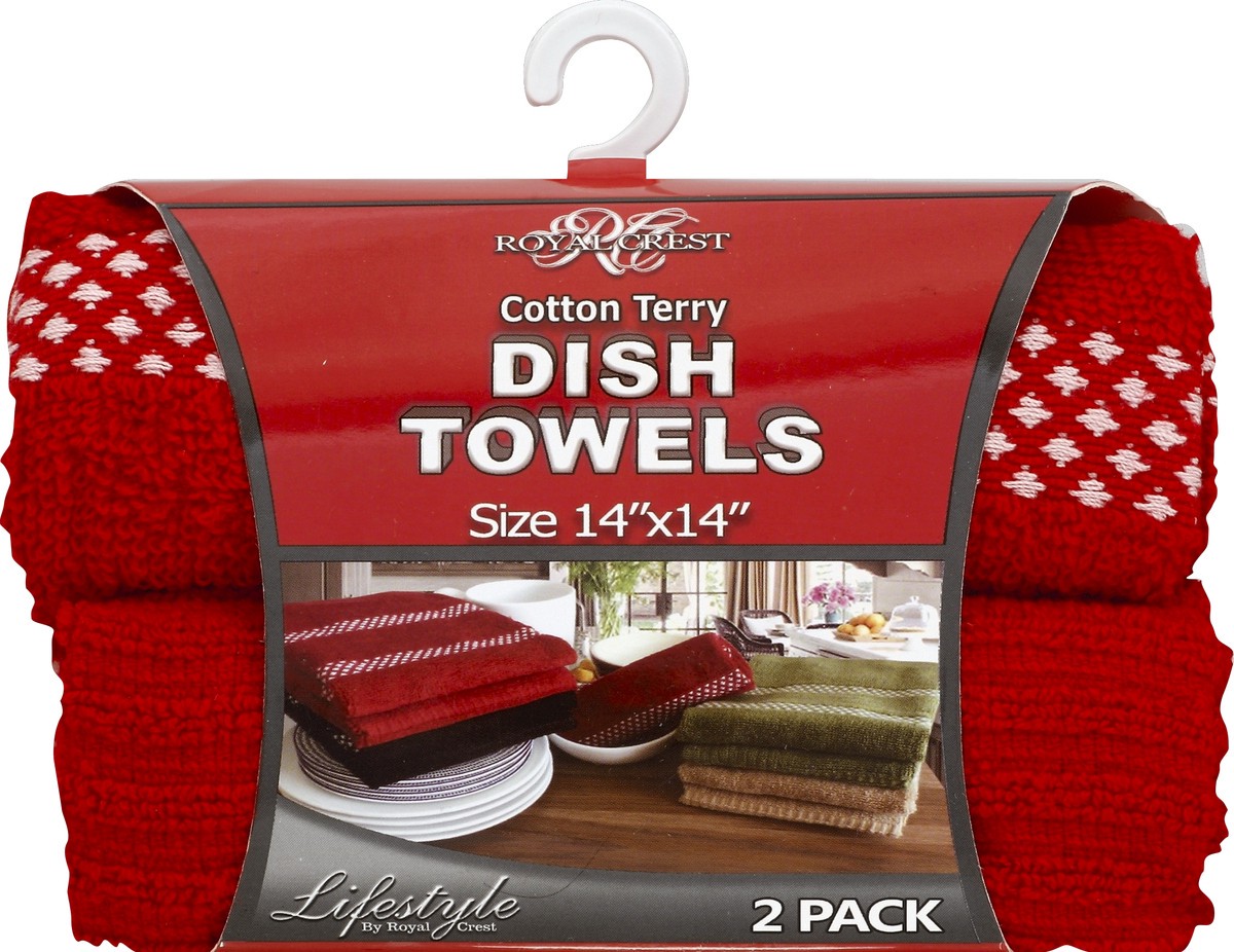 slide 2 of 2, Royal Crest Cotton Terry Dish Towels, 2 ct