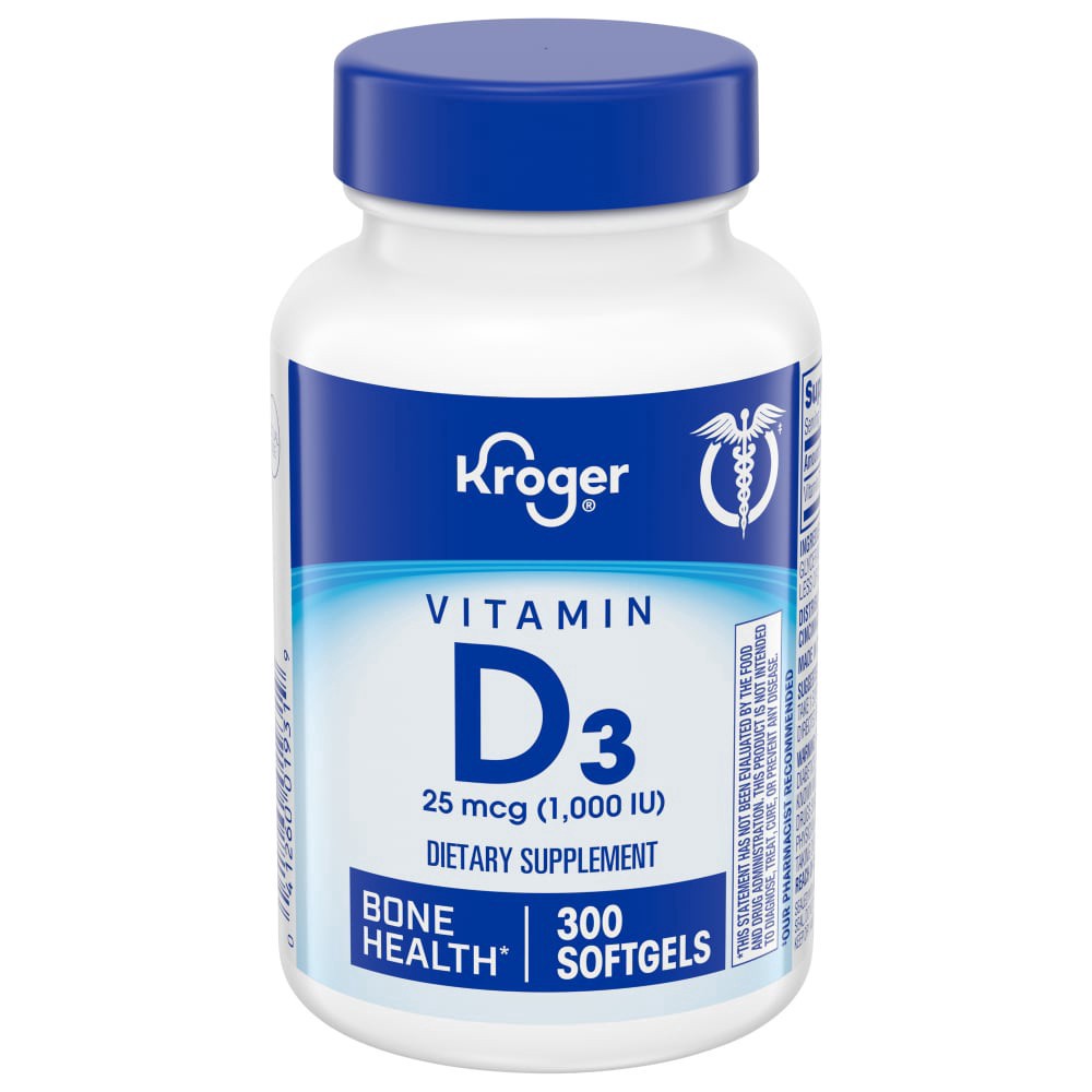 slide 2 of 3, Kroger Vitamin D3 Softgels, 300 ct