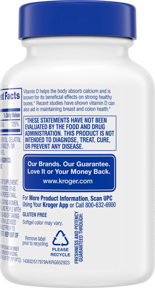 slide 3 of 3, Kroger Vitamin D3 Softgels, 300 ct