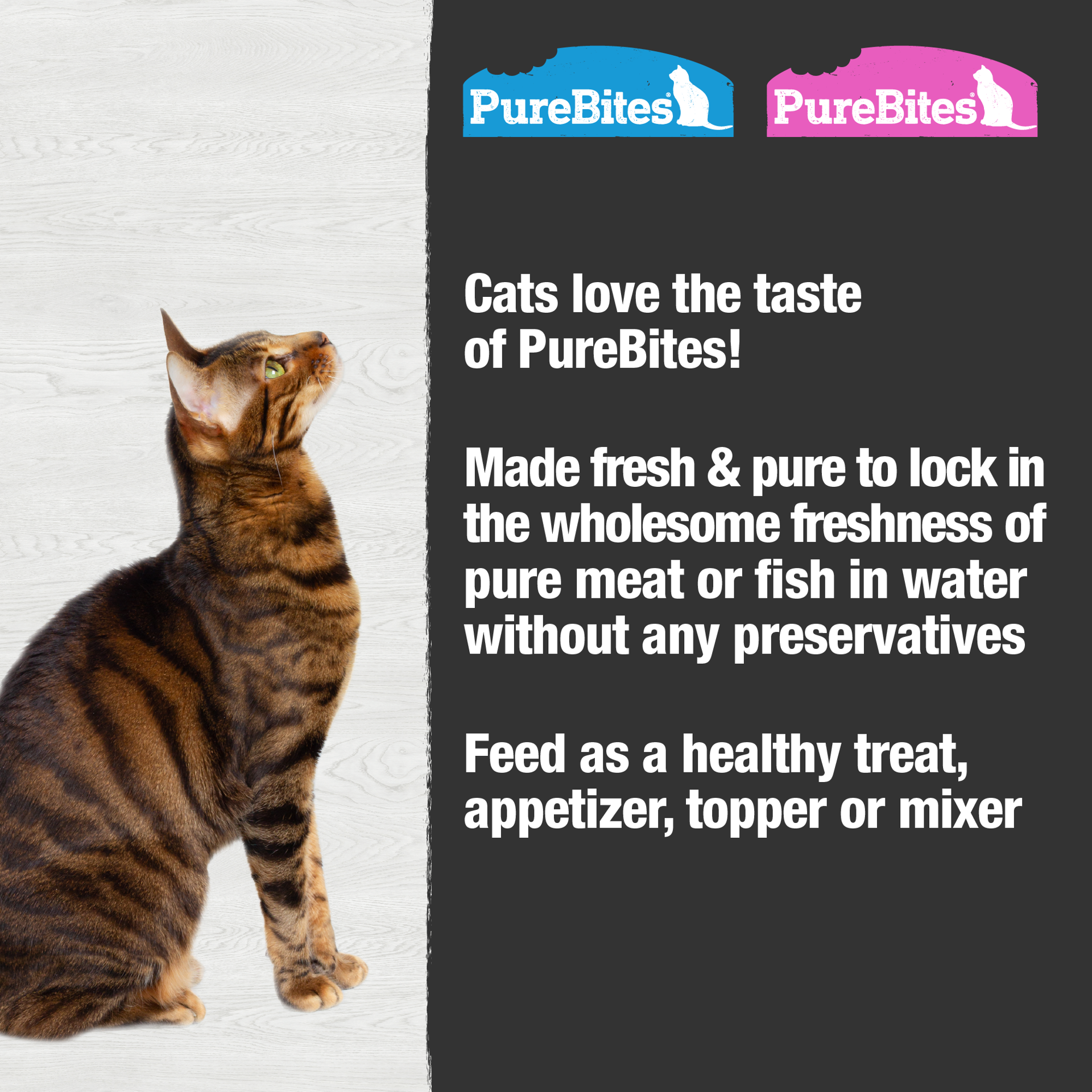 slide 3 of 5, PureBites Wet Mixers | Tuna Variety Pack | only 3 ingredients | 4 trays, 200 g