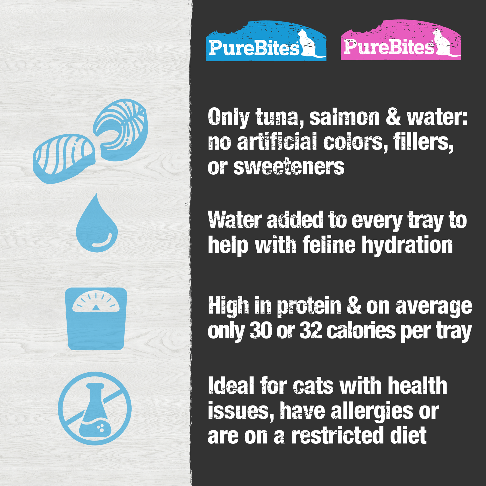 slide 2 of 5, PureBites Wet Mixers | Tuna Variety Pack | only 3 ingredients | 4 trays, 200 g