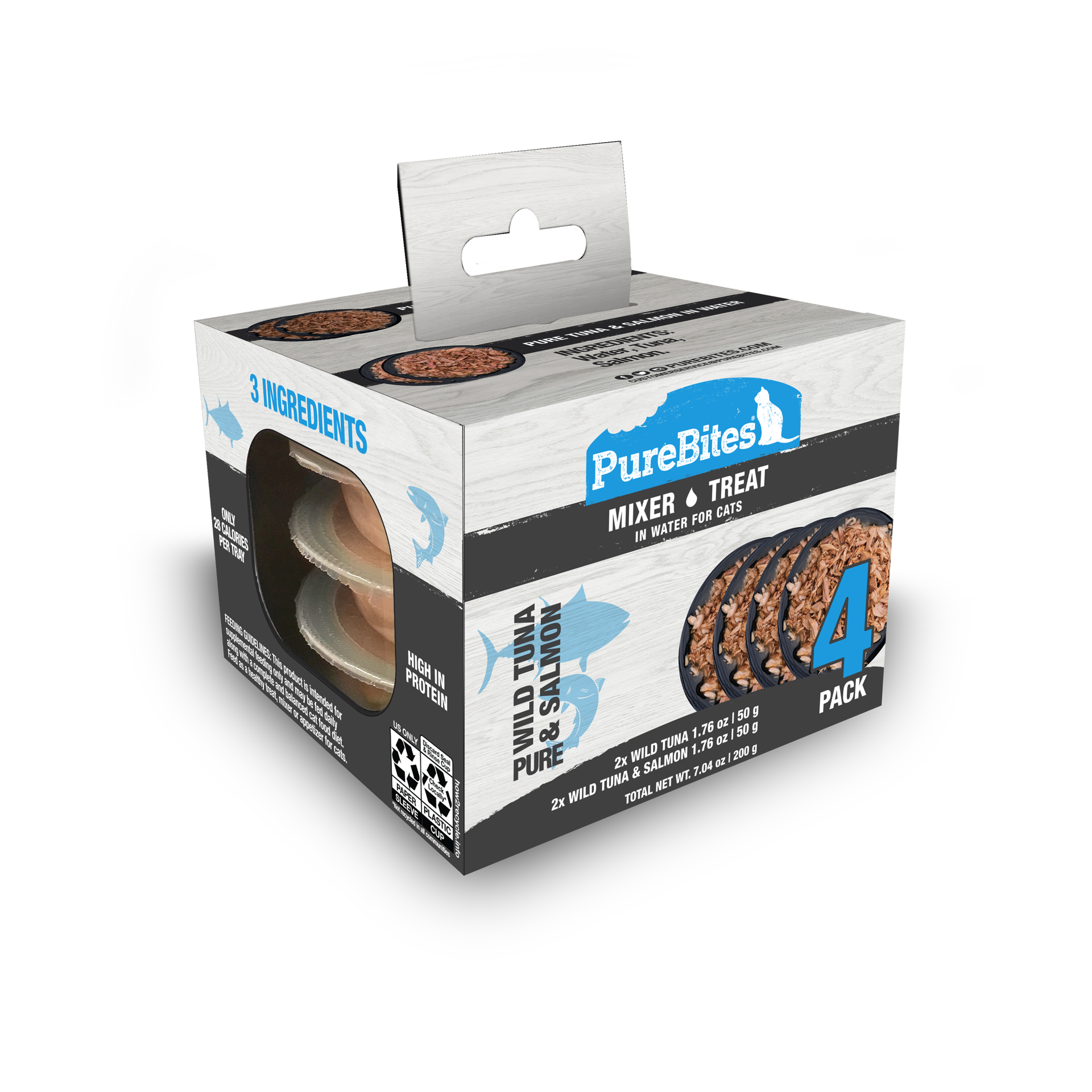 slide 1 of 5, PureBites Wet Mixers | Tuna Variety Pack | only 3 ingredients | 4 trays, 200 g