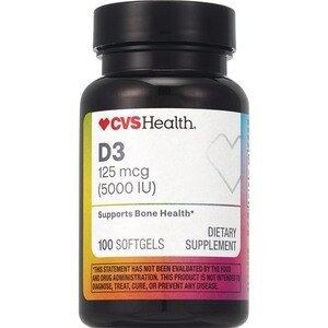 slide 1 of 1, Cvs Health Vitamin D3 Softgels, 100 Ct, 1 ct