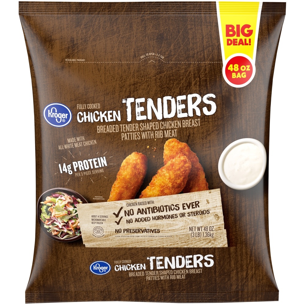 slide 1 of 1, Kroger Chicken Tenders, 48 oz