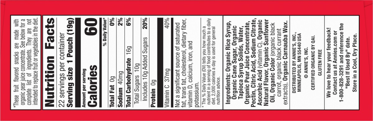 slide 3 of 15, ANNIES ORGANIC FRUIT SNACKS STRAWBERRY BUNNY & HEARTS, 15.4 oz