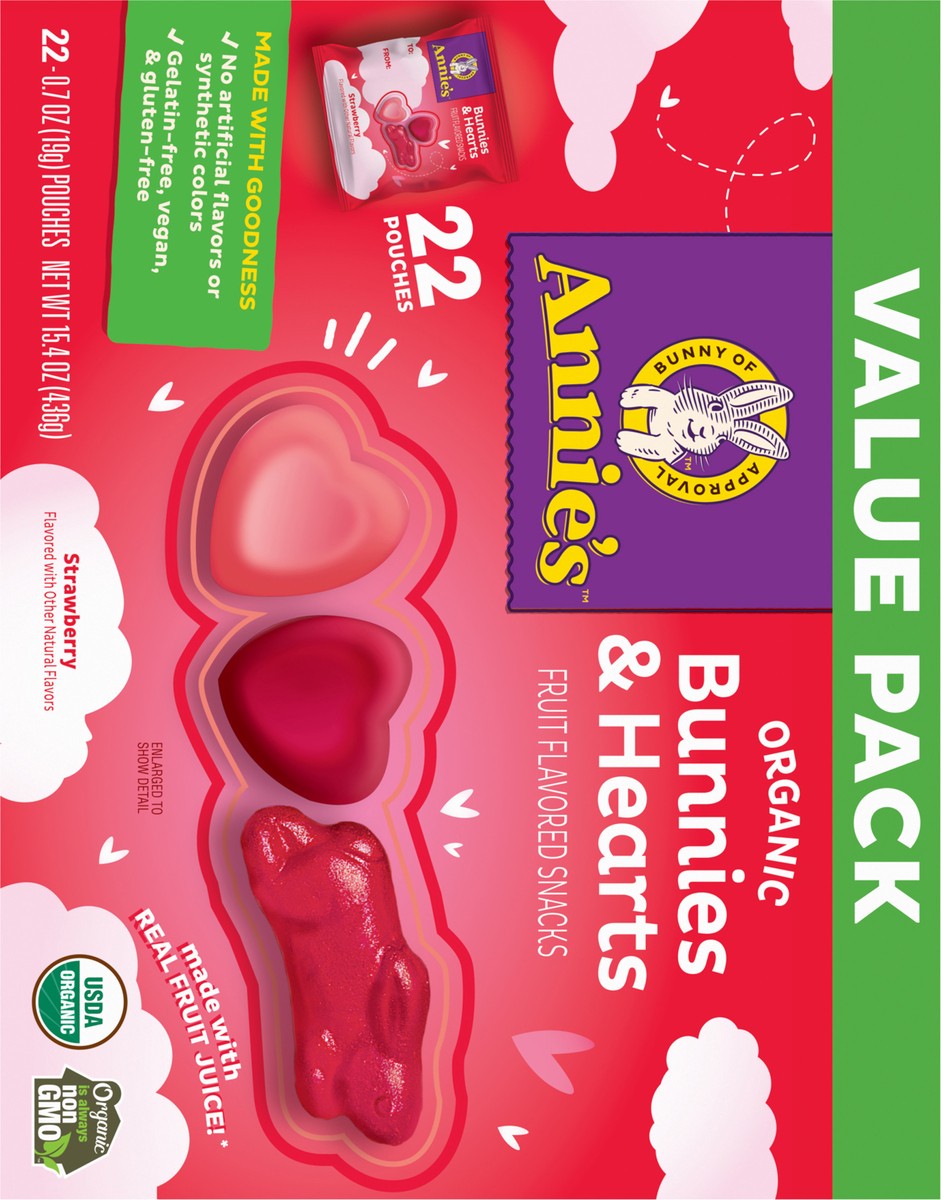 slide 13 of 15, ANNIES ORGANIC FRUIT SNACKS STRAWBERRY BUNNY & HEARTS, 15.4 oz
