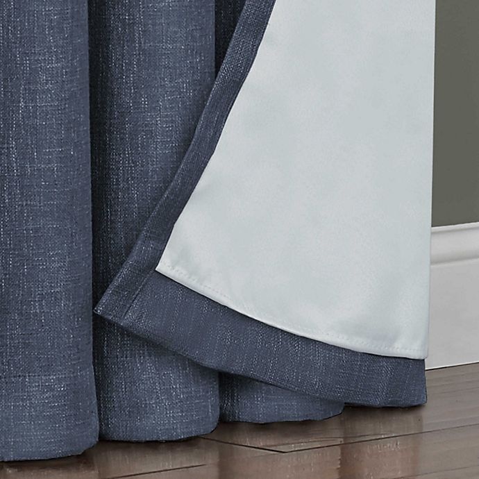 slide 4 of 4, Quinn Grommet Top 100% Blackout Window Curtain Panel - Navy, 72 in