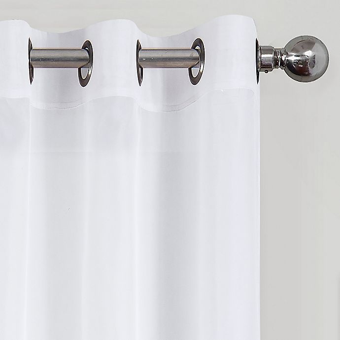 slide 2 of 3, Simply Essential Voile Grommet Sheer Window Curtain Panel - White (Single), 84 in