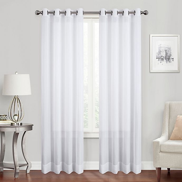 slide 1 of 3, Simply Essential Voile Grommet Sheer Window Curtain Panel - White (Single), 84 in