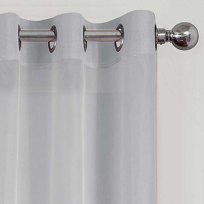 slide 2 of 3, Simply Essential Voile Grommet Sheer Window Curtain Panel - Silver Grey (Single), 108 in