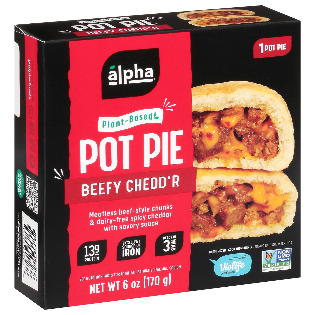 slide 14 of 14, Alpha Foods Beefy Chedd'r Pot Pie 6 oz, 6 oz