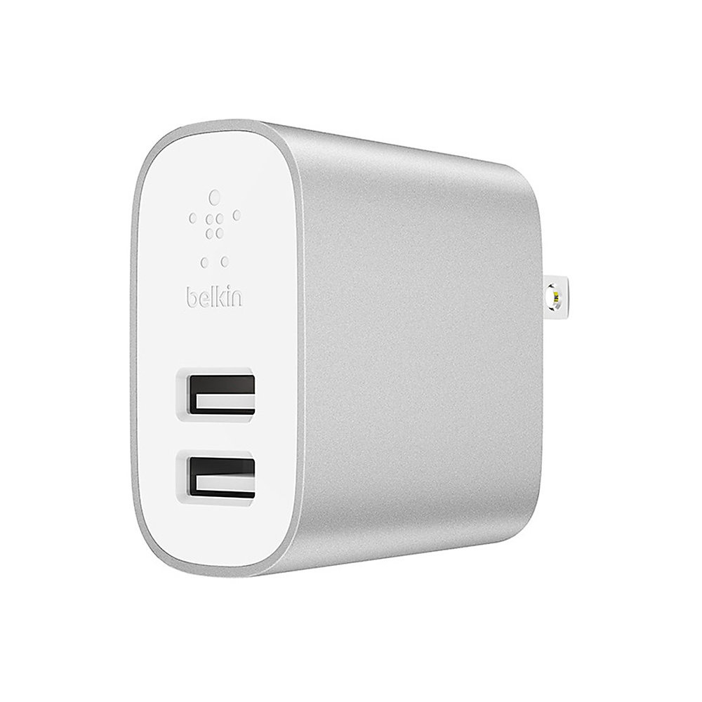 slide 1 of 1, Belkin Boost Charge 2-Port Usb Home Charger, Silver, F7U049Dqslv, 1 ct