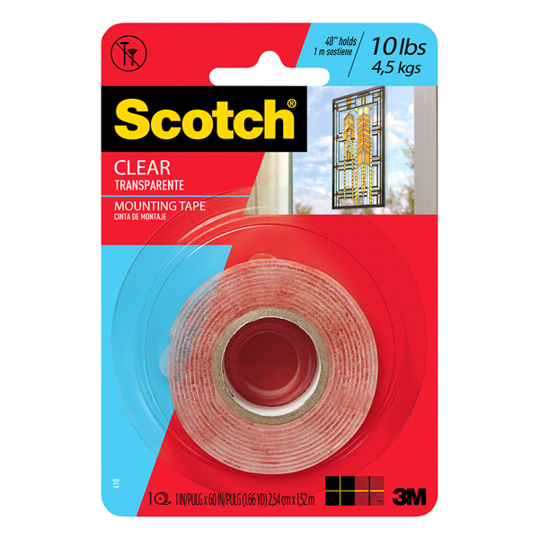 slide 1 of 5, Scotch Clear Mounting Tape, 1 in x 60 in