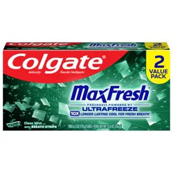 Colgate MaxFresh Clean Mint Toothpaste, 6.3 Oz. 2 pack