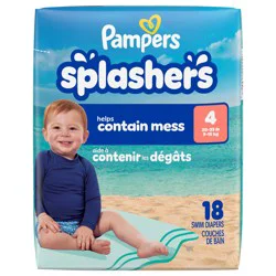 Pampers Splashers Swim Diapers, Size 4, 18 Count, Disposable Baby Swim Diapers