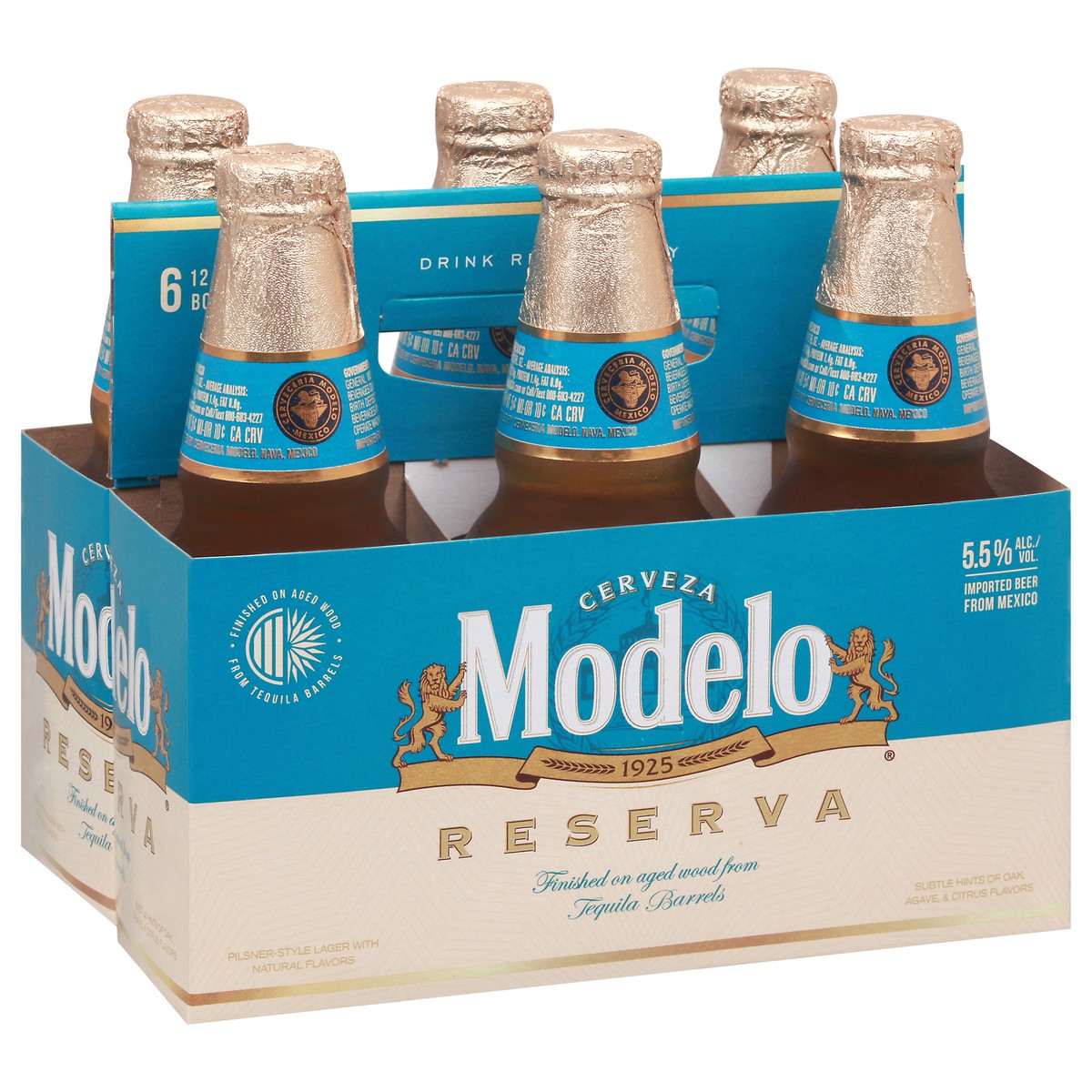 slide 2 of 9, Modelo Reserva Tequila Barrel Lager Mexican Beer, 6 pk 12 fl oz Bottles, 5.5% ABV, 72 fl oz