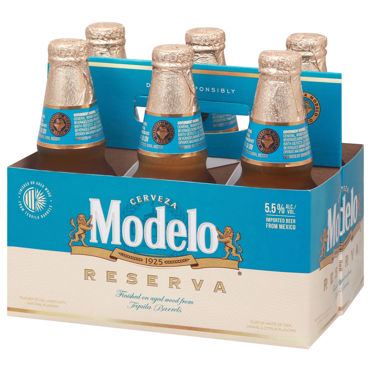 slide 3 of 9, Modelo Reserva Tequila Barrel Lager Mexican Beer, 6 pk 12 fl oz Bottles, 5.5% ABV, 72 fl oz