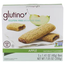 Glutino Gluten Free Apple Cinnamon Flavored Oven Baked Bars, 7.05 oz. 5-Count