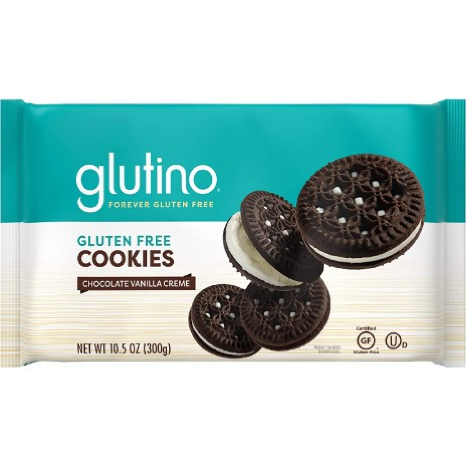 slide 1 of 2, Glutino Gluten Free Chocolate Vanilla Creme Cookies, 10.5 oz, 10.5 oz