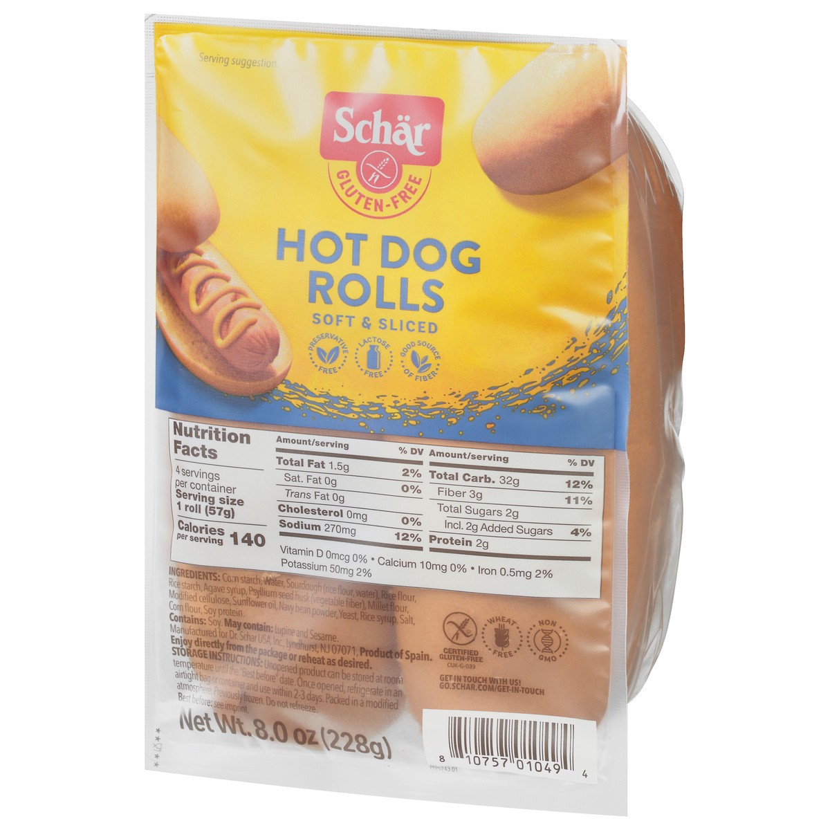 slide 8 of 9, Schär Gluten-Free Hot Dog Rolls 8.0 oz, 8 oz