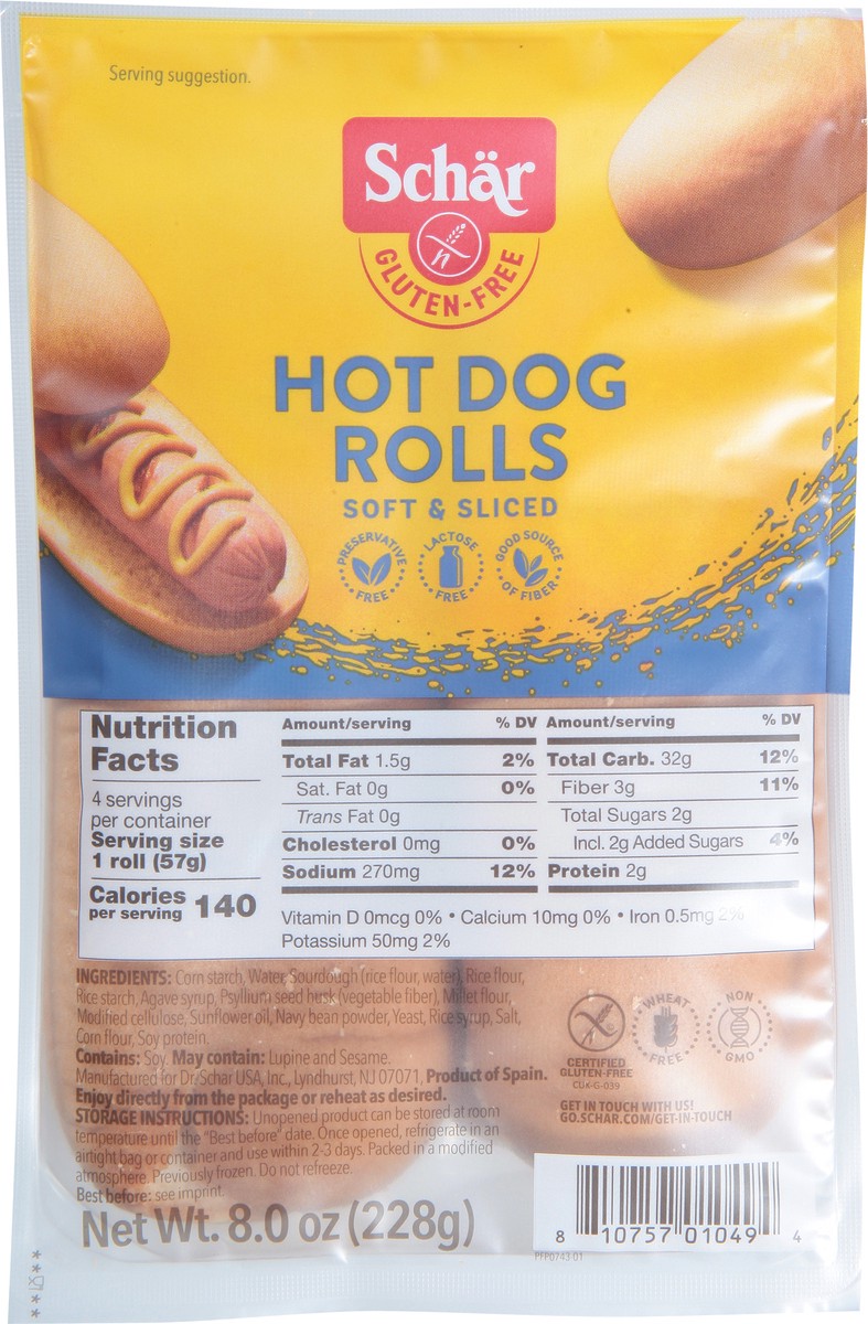 slide 7 of 9, Schär Gluten-Free Hot Dog Rolls 8.0 oz, 8 oz