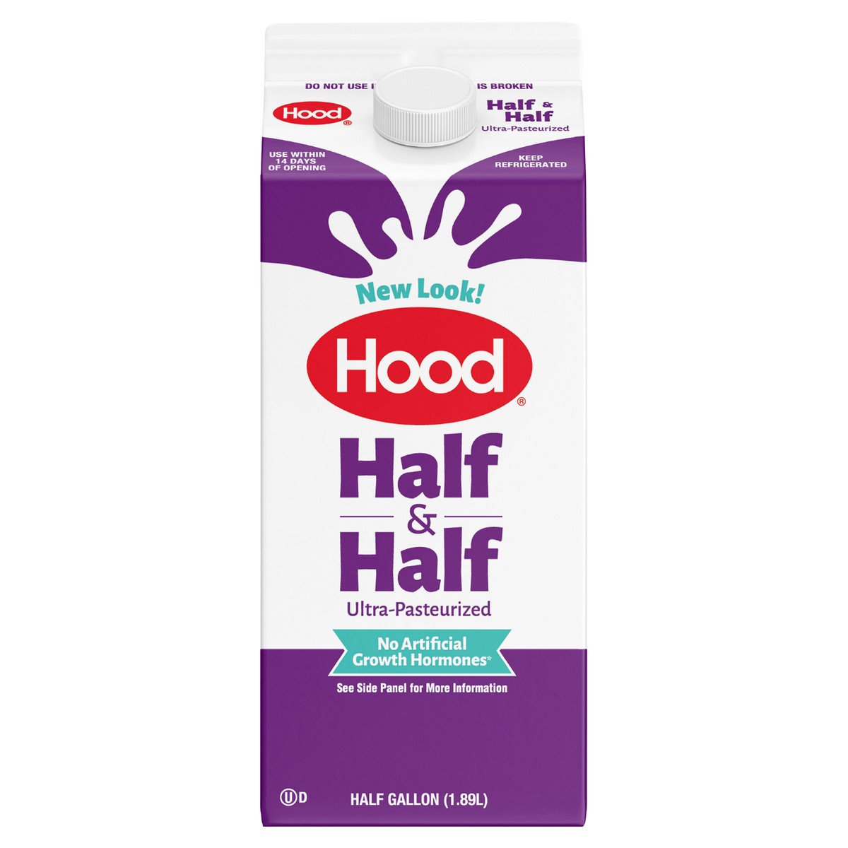 slide 1 of 10, Hood Half & Half, 64 oz, 1/2 gal