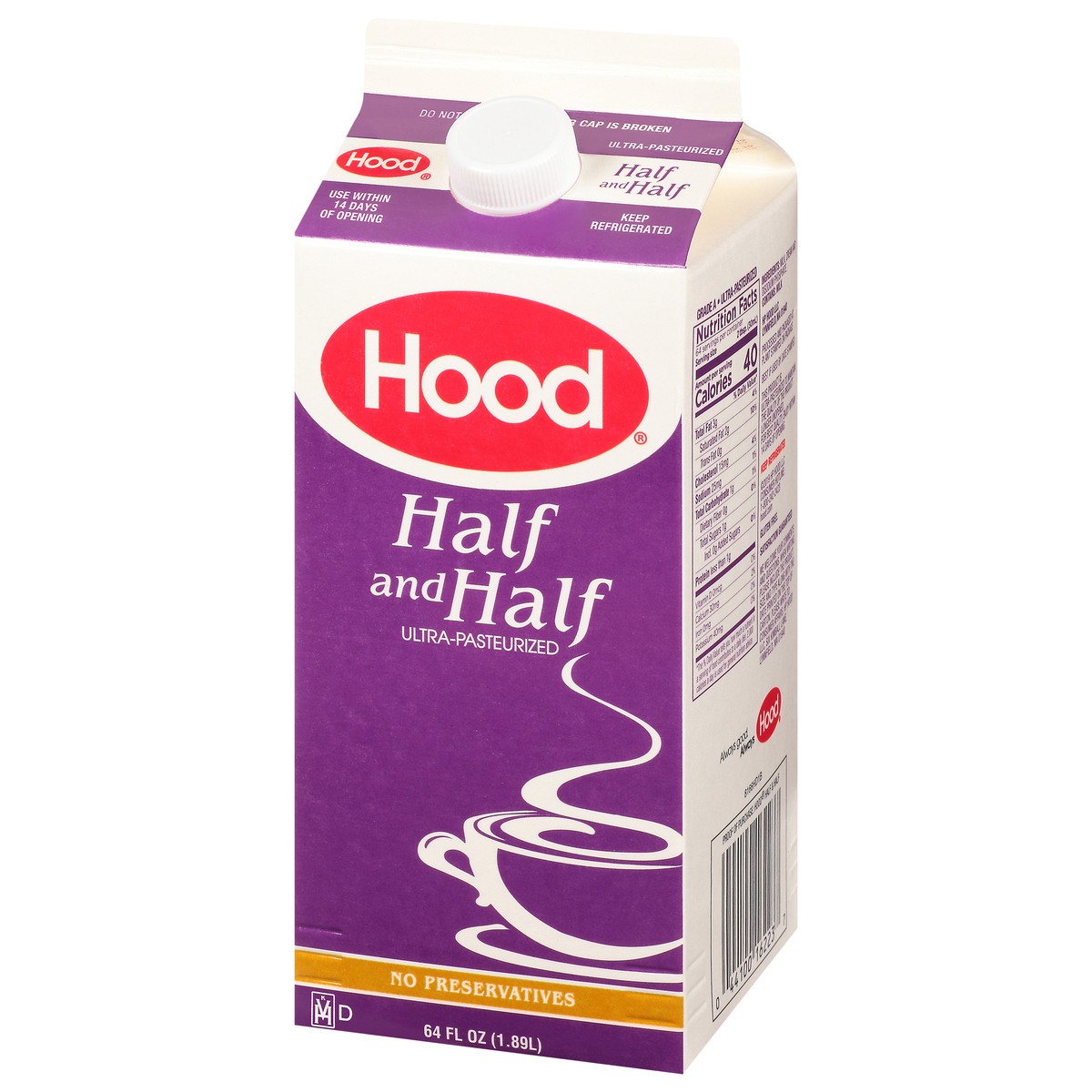 slide 5 of 10, Hood Half & Half, 64 oz, 1/2 gal