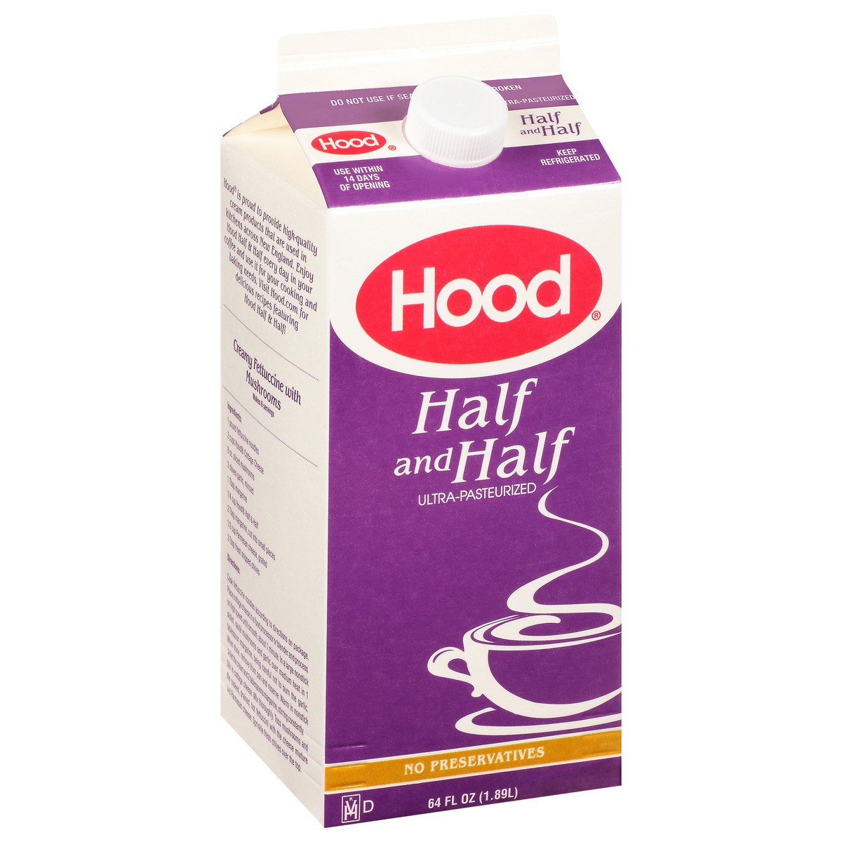 slide 3 of 10, Hood Half & Half, 64 oz, 1/2 gal