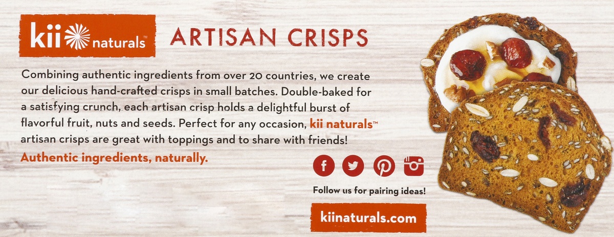 slide 3 of 6, Kii Naturals Artisan Crisps Cranberry Pumpkin Seed, 5.3 oz