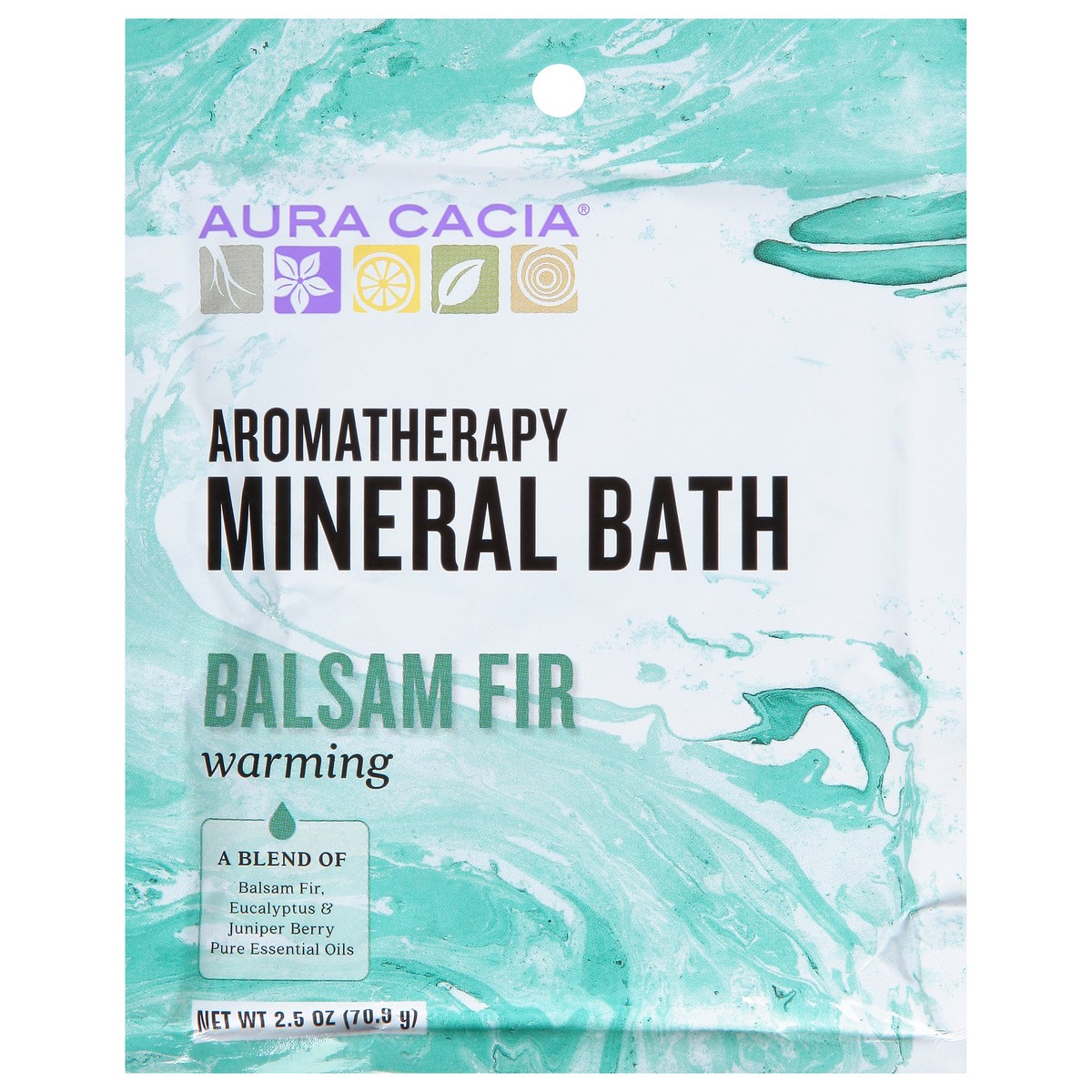 slide 1 of 9, Aura Cacia Warming Aromatherapy Balsam Fir Mineral Bath 2.5 oz, 2.5 oz