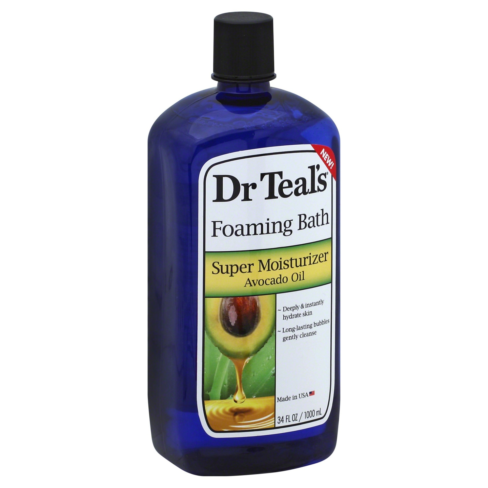 slide 1 of 1, Dr. Teal's Foam Bath Super Moisturizer Avocado Oil, 34 oz