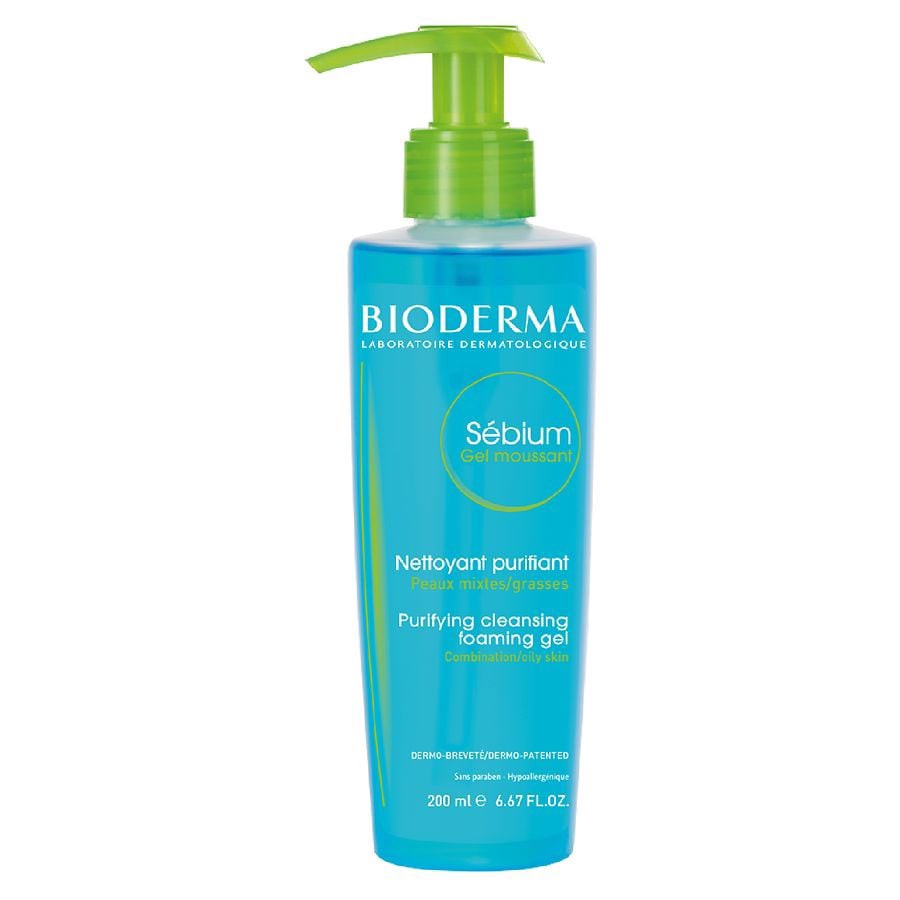 slide 1 of 1, BIODERMA Sebium Cleansing and Makeup Removing Foaming Gel for Oily Skin, 200 ml