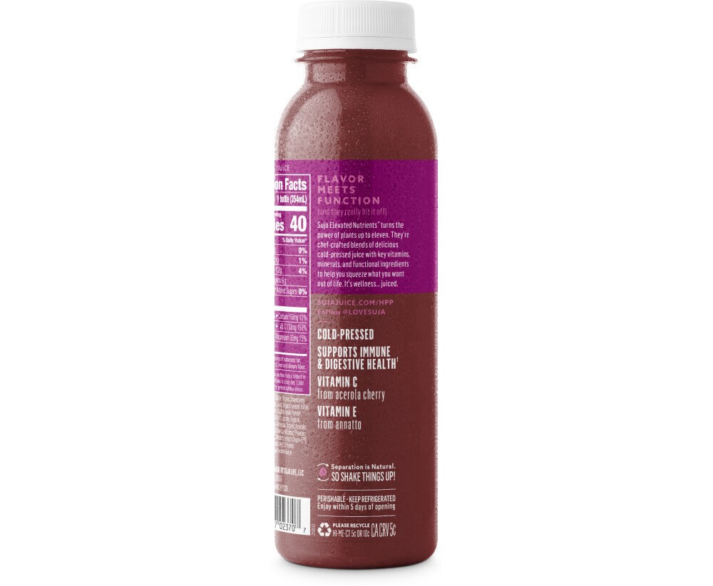 slide 9 of 10, Suja Organic Gut Health Elderberry Ginger Cold Pressed Juice Drink, 12 fl oz Bottle, 12 fl oz