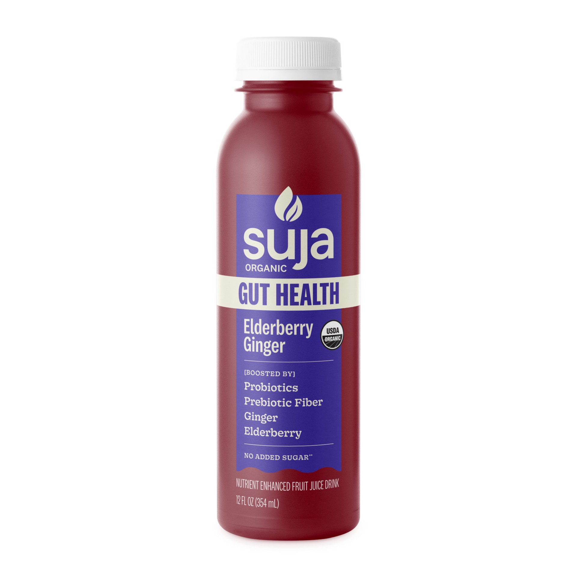 slide 1 of 10, Suja Organic Gut Health Elderberry Ginger Cold Pressed Juice Drink, 12 fl oz Bottle, 12 fl oz