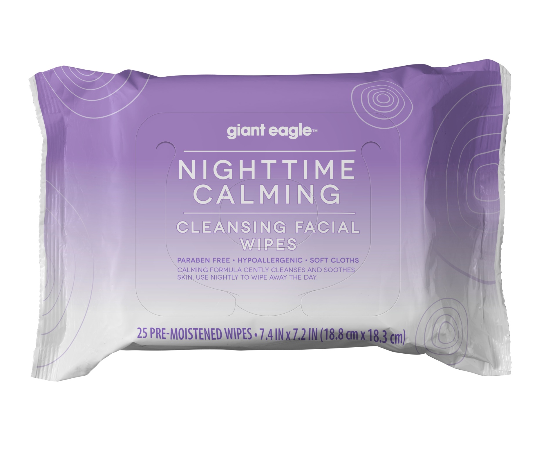 slide 1 of 1, Giant Eagle Nightime Calming Lavender Cleansing Facial Wipes, 25 bc