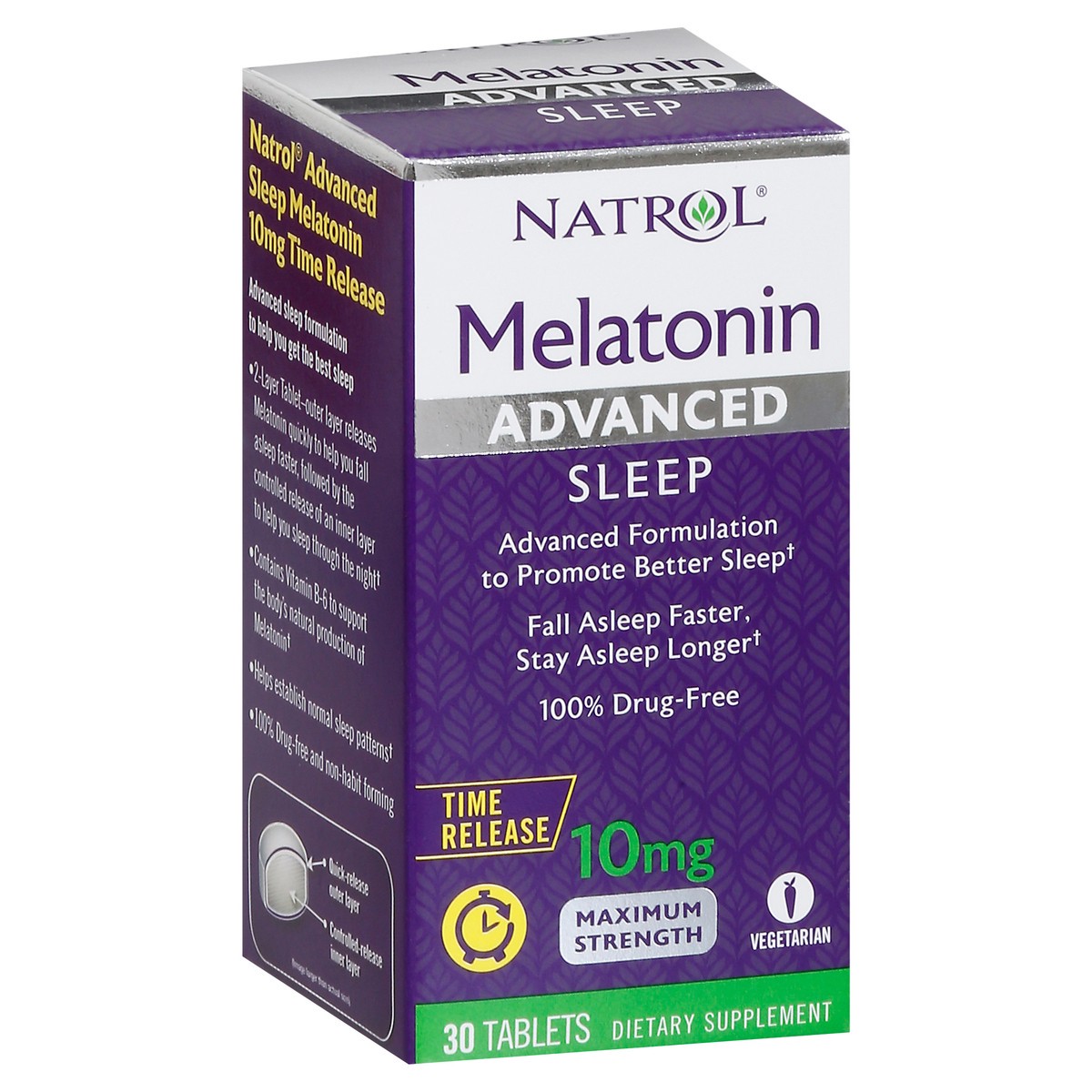slide 2 of 9, Natrol Melatonin Advanced Sleep Tab, 1 ct