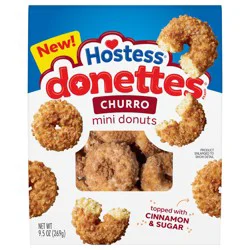 Hostess Donettes, Churro Mini Donuts Topped with Cinnamon Sugar, 9.5 oz