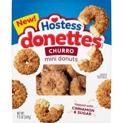 Hostess Donettes, Churro Mini Donuts Topped with Cinnamon Sugar, 9.5 oz