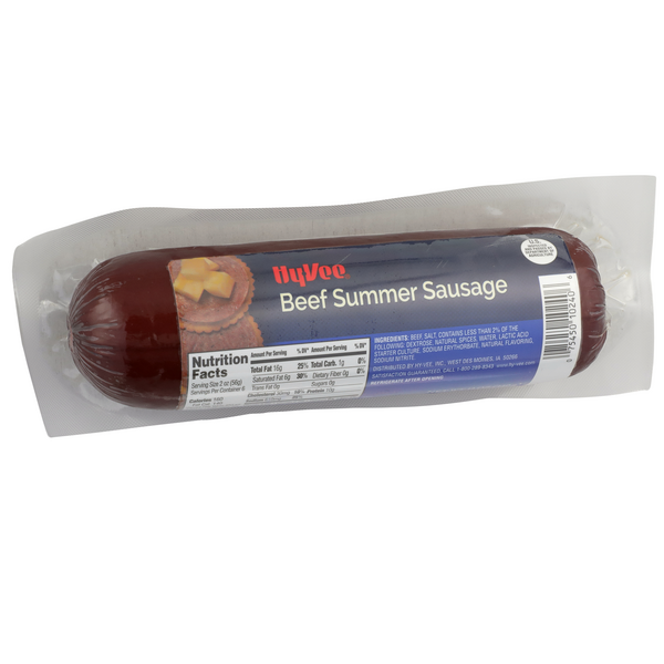 slide 1 of 1, Hy-vee Beef Summer Sausage, 12 oz