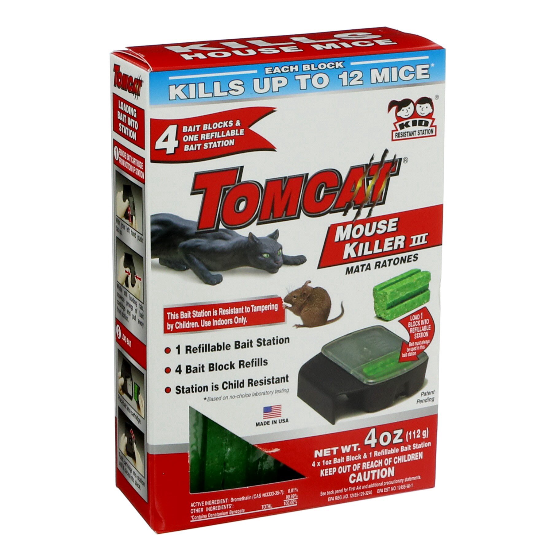 slide 1 of 1, Tomcat Mouse Killer Refillable Station, 5 ct