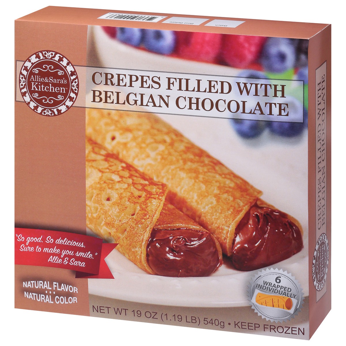 slide 3 of 9, Allie & Sara's Kitchen Crepes Filled with Belgian Chocolate 6 ea, 6 ct