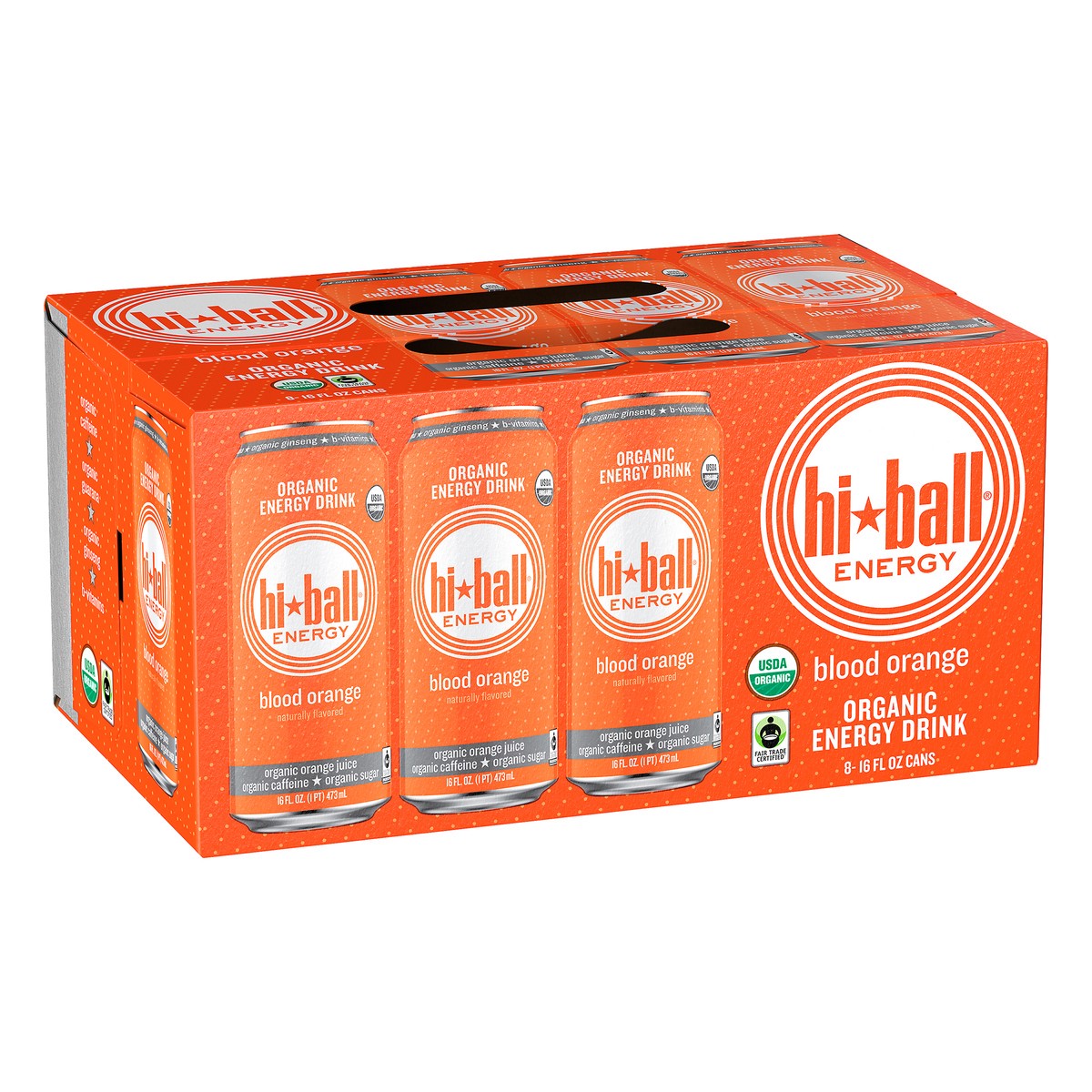 slide 2 of 10, Hiball Hi-Ball Energy Blood Orange Organic Energy Drink 8-16 fl. oz. Can, 16 fl oz