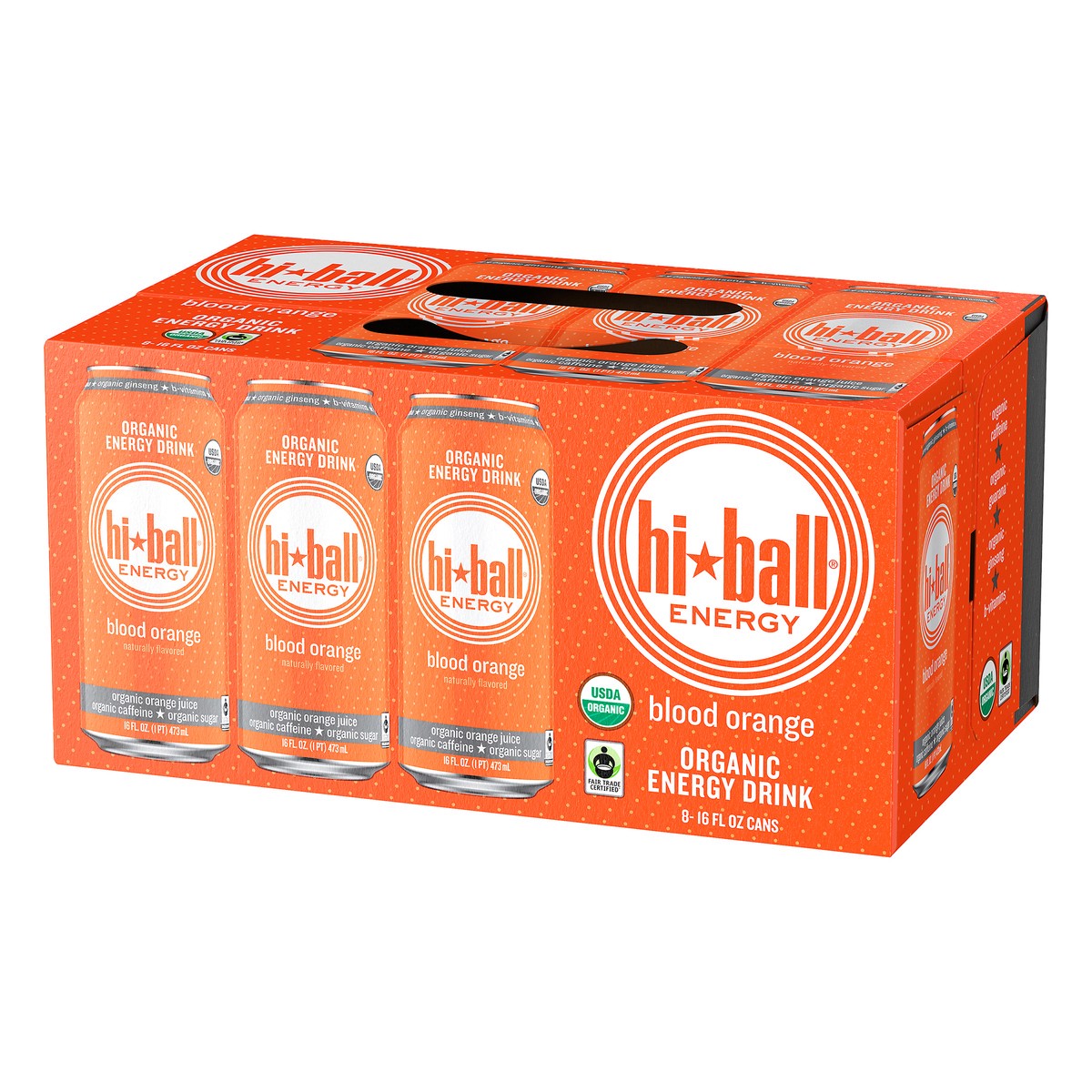 slide 3 of 10, Hiball Hi-Ball Energy Blood Orange Organic Energy Drink 8-16 fl. oz. Can, 16 fl oz