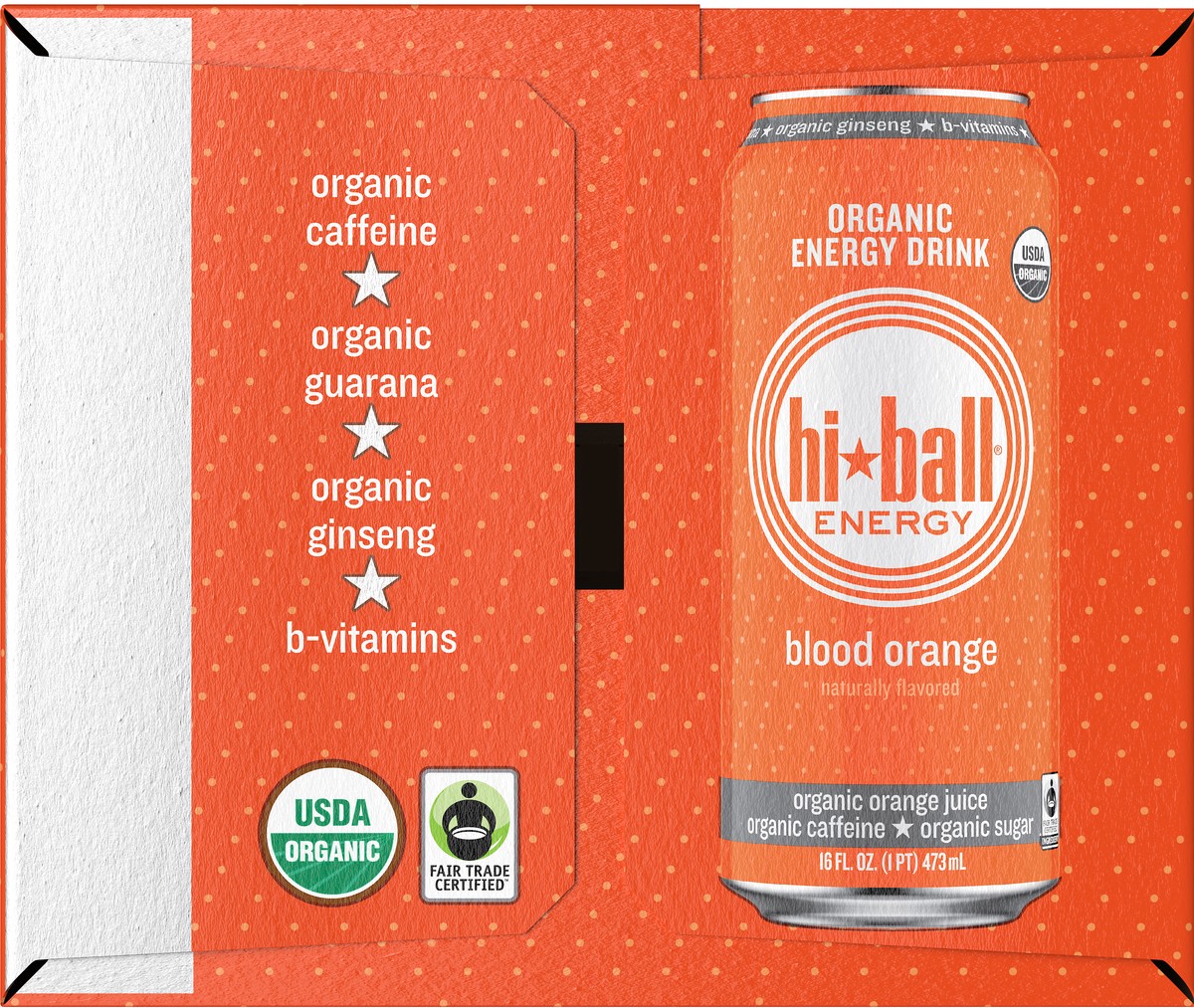 slide 9 of 10, Hiball Hi-Ball Energy Blood Orange Organic Energy Drink 8-16 fl. oz. Can, 16 fl oz