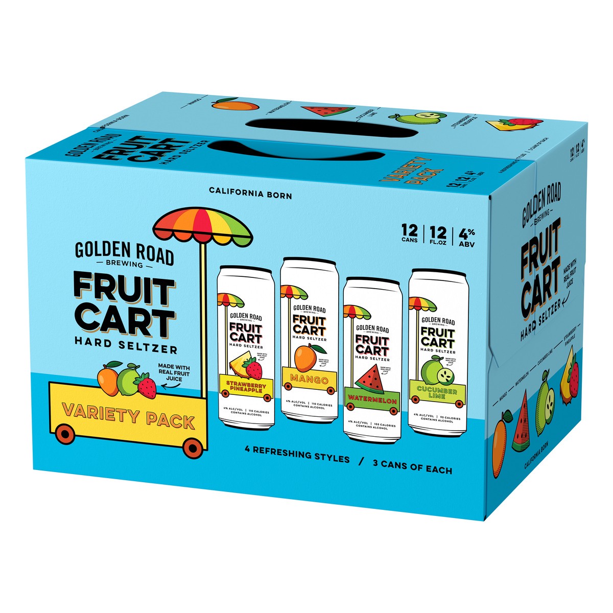 slide 9 of 9, Golden Road Spiked Agua Fresca Variety Pack, 12 ct; 12 fl oz