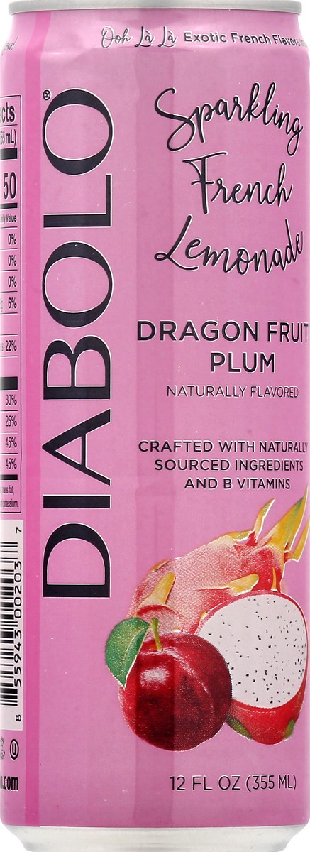 slide 5 of 9, DIABOLO Dragon Fruit Plum Sparkling French Lemonade 12 oz, 16 oz
